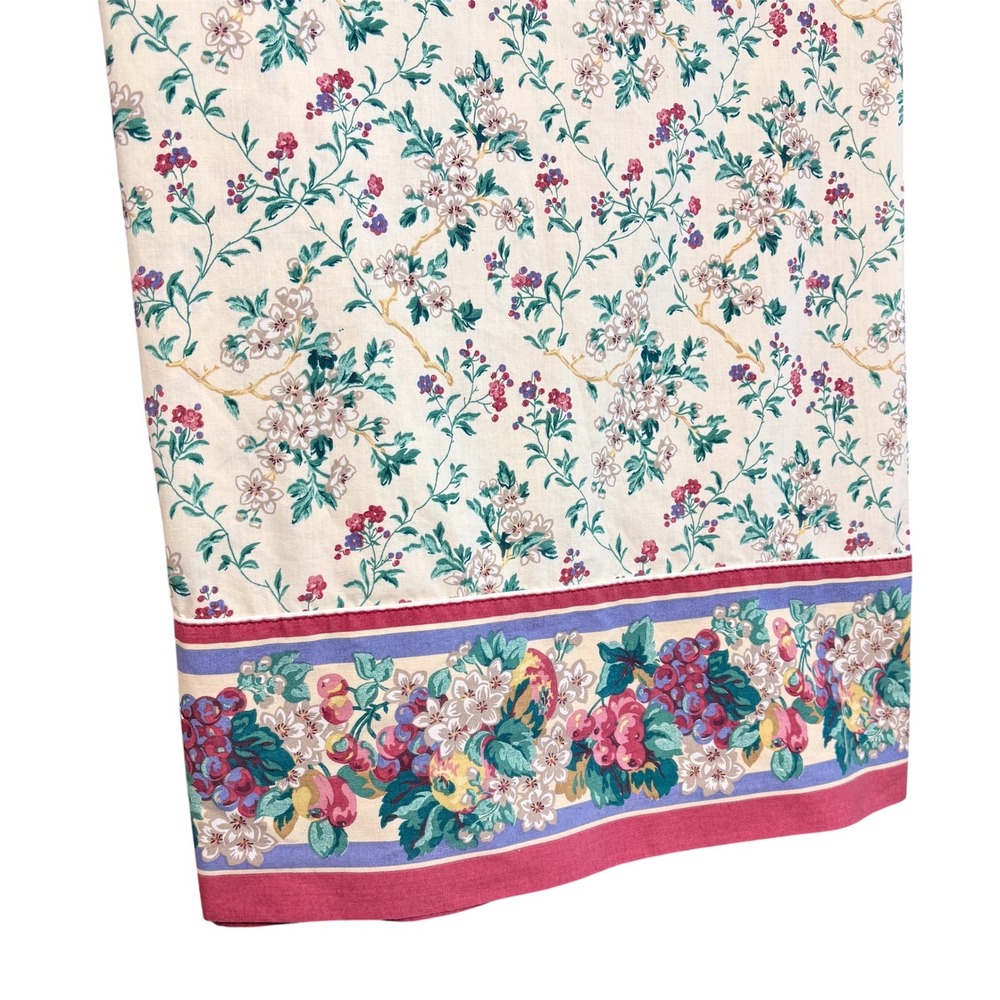 Vintage Laura Ashley Flat Sheet Full‎ Shabby Cottage Floral Bedding 90s Romantic